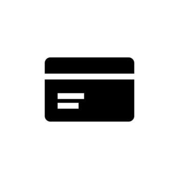 Minimal Credit Card Solid Icon for Wallet and Digital Payment System vector