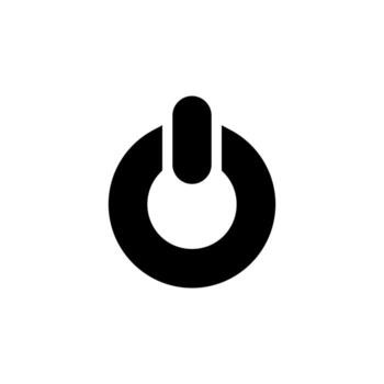Modern Power Button Solid Icon for Device and System Design vector