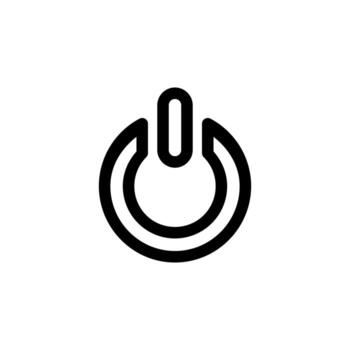 Simple Power Button Line Icon for Gadget and Utility Concept vector