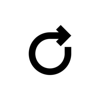 mínimo reiniciar sólido icono para digital y utilidad diseño vector