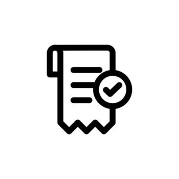 elegante factura línea icono para pago y transacción interfaz vector