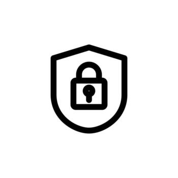 Stylish Security Line Icon for Digital and Guard Interface vector