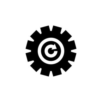 pulcro sistema actualizar sólido icono para digital y utilidad interfaz vector