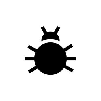 Sleek Bug Report Solid Icon for Technology and Alert Interface vector