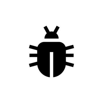 Clean Bug Report Solid Icon for Debug and Software Concept vector