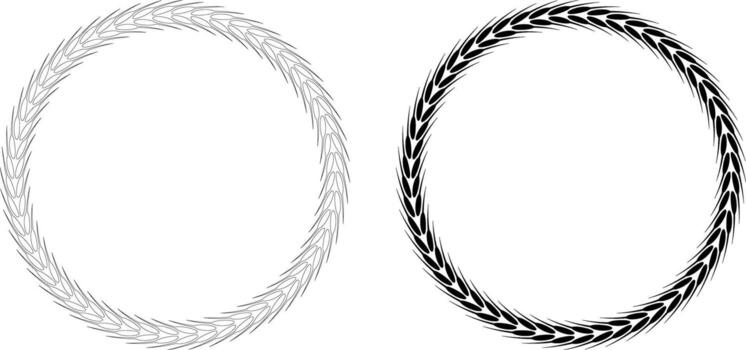 circular wheat ear frame set with copy space for text or design vector