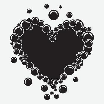 bubbles in the shape of a heart on a white background vector