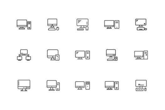Desktop Computer, Laptop, CPU Tower vector