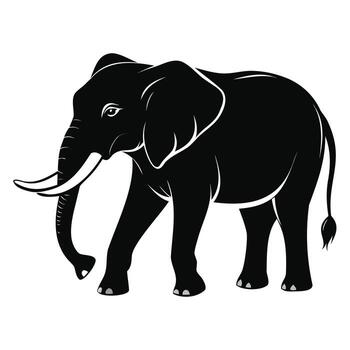 Hyper Realistic Elephant Full Body Digital Graphic Design Element vector