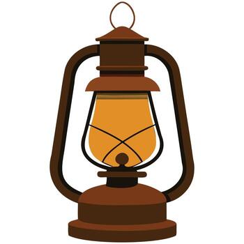 Hyper Realistic Classic Kerosene Lantern Illumination Homestead Graphic Design vector