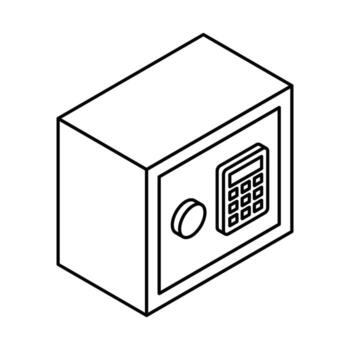 seguridad electrónico seguro caja con teclado isométrica icono. editable ataque. vector