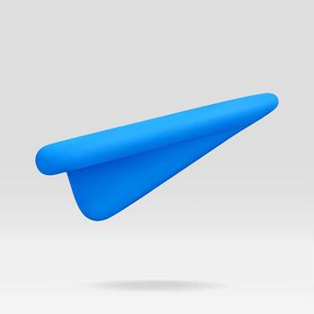 Blue paper airplane in flight. Message sending and communication concept. Delivery symbol for web and email. vector