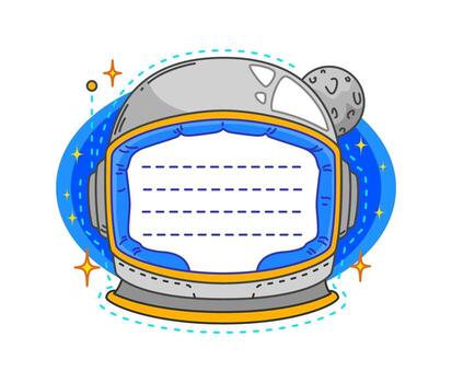 Astronaut spacesuit helmet kids memo note vector