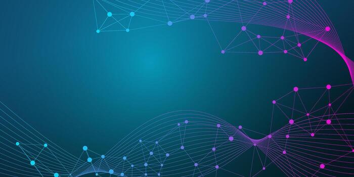 Global Connectivity Science Pattern Modern Geometric Wave Design vector