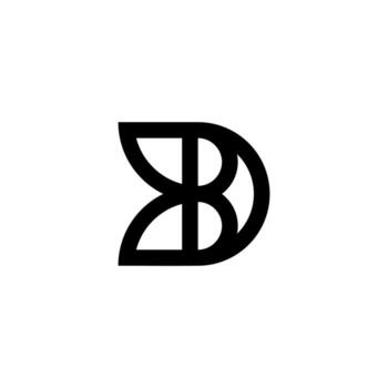 un profesional, moderno logo fusionando db o bd dentro un pulcro, simétrico hoja o ala motivo. esta futurista diseño transporta crecimiento, digital transformación, y profesional elegancia. vector