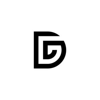 un profesional, moderno logo presentando dg o gd con sol en negativo espacio dentro d. esta futurista diseño transporta digital gobernancia, estructural datos, y sistemático calidad. vector