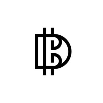 A professional, modern logo fusing DB or BD with crypto-currency cues. This futuristic design conveys digital security, blockchain technology, and financial momentum. vector