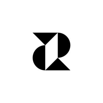 A professional, modern logo abstractly fusing aR or Ra using geometric shapes. This futuristic design conveys rigorous research, dynamic balance, and structural excellence. vector