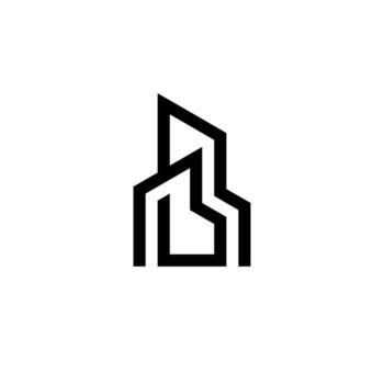 A professional, modern logo fusing BR or RB into an abstract building silhouette. This sleek, futuristic design conveys structured growth, reliability, and architectural excellence. vector