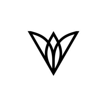 un profesional, moderno logo presentando un estilizado v dentro un geométrico forma, sutilmente fusionando con un hoja motivo. eso transporta crecimiento, valor, y futurista sostenibilidad. vector