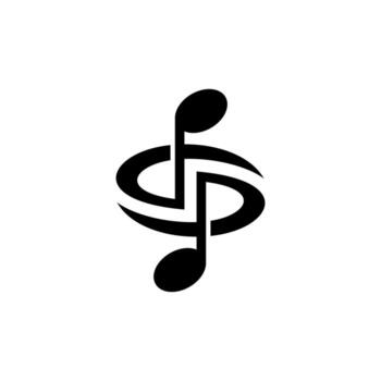 A professional, modern logo fusing DP or PD with a music note and dynamic orbit. This futuristic design conveys rhythm, digital sound excellence, and creative progress. vector