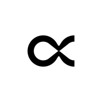 A professional, futuristic design representing the Alpha symbol or initial A as an elegant, continuous curve. vector
