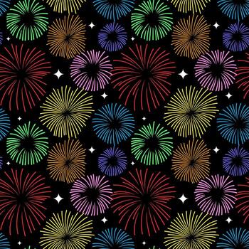Fireworks seamless pattern for background vector