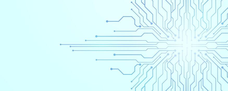 ligero azul circuito tablero líneas en expansión en un blanco antecedentes vector