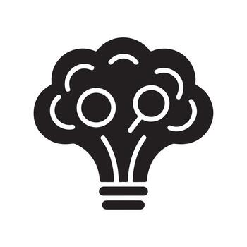 Creative Brainstorming Idea Process Solid Icon vector