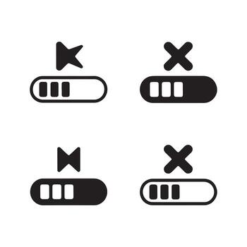 Progress Bar Solid Icons Set for Monitoring vector