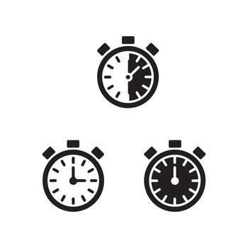 reloj Temporizador colección sólido íconos conjunto vector