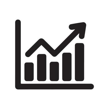 Work Progress Bar Graph Solid Icon vector