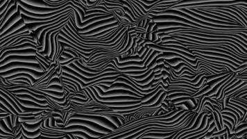 animazione di un' nero e bianca onda struttura. psichedelico animazione. nero e bianca astratto foderato ondulato video