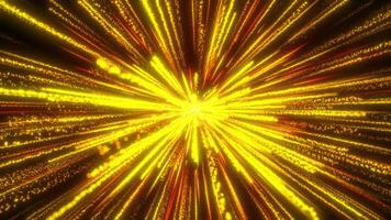 reste prickad partikel rader. snabb ström av partiklar, en meteor dusch. abstrakt rader. digital bakgrund. abstrakt sci-fi trogen hyperspace med ljus partiklar. sömlös slinga video