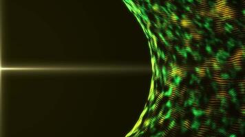 Abstract digital particle waves with light. Particle waves background, data flow, cyber technology. Seamless loop 4K. video