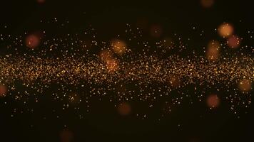 en lyxig bakgrund med ljus gyllene partiklar och skön bokeh. en gyllene glittrande bakgrund. animerad ramar med en diffunderade ljus effekt. gyllene partiklar är koncentrerad i de Centrum o video