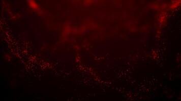 bokeh partiklar. skön lysande röd partiklar. bakgrund med ljus partiklar på en mörk bakgrund. sömlös slinga, 4k video