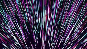viajado neón punteado partícula líneas. resumen líneas de creciente hacia arriba. digital antecedentes. resumen ciencia ficción futurista hiperespacio con brillante partículas sin costuras lazo video
