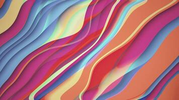 Colorful abstract background with layered wavy diagonal lines in bright vibrant colors. Dynamic flowing curved lines pattern animation. Full HD and loopable background. video