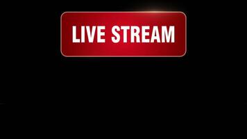 Bright red rectangular background with soft light effect with LIVE STREAM writing video