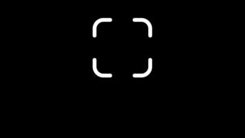 Minimalistic QR code prompt on a black background for scanning video