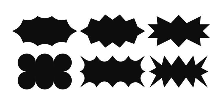 Collection of frames and forms in the style of brutalism, retro, y2k vector