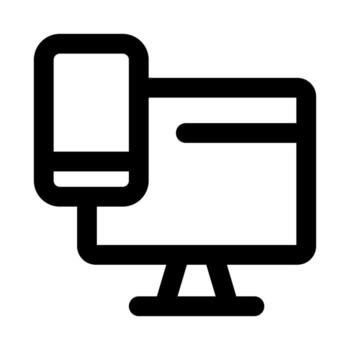 plano mínimo dispositivo conectividad icono moderno contorno símbolo para redes y tecnología vector