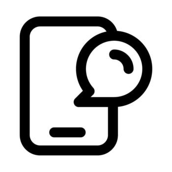 Flat Minimal Mobile Chat Notification Icon Modern Outline Phone Screen Message Symbol vector