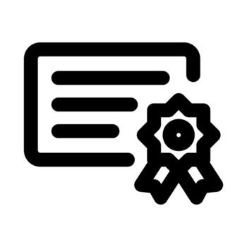 Certificate Elegant Outline Icon with Minimal Design for Achievement and Validation vector