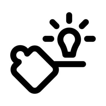 Flat Minimal Puzzle Light Icon Modern Outline Symbol for Idea, Creativity, and Solution vector