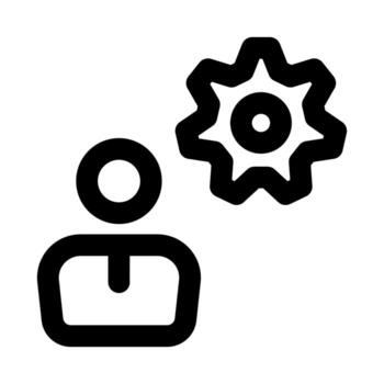 Admin Bold Outline Icon with Creative Design for Management, Control, and Settings vector