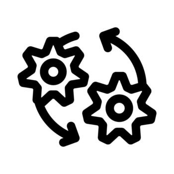 Setup Restart Modern Outline Icon with Sleek Design for System and Settings vector