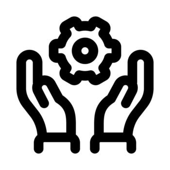 sistema configuración Servicio mano engranaje moderno mínimo icono para técnico ajustes y mantenimiento vector