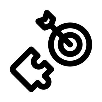 solución icono, negrita contorno diseño para idea, problema, éxito, y estrategia vector